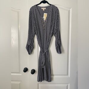 Michael Kors Pattern Midi Silver Chain Eyelet Dress Women’s Size 3X